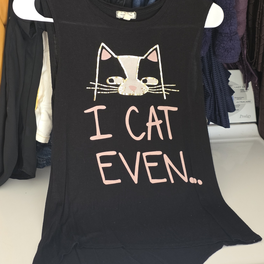 Black Cat Graphic Tank Top - I Cat Even